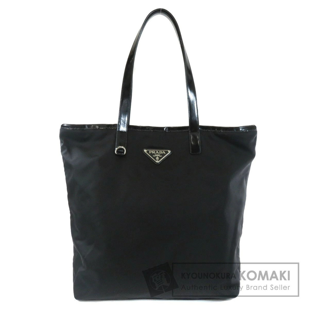 Prada Tessuto Leather Tote Shoulder Bag Black